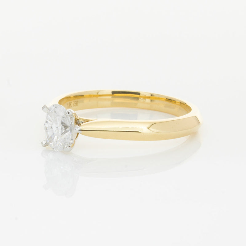 18ct Yellow Gold .50ct Oval Cut Diamond Venetian Ring-Ring-Walker & Hall