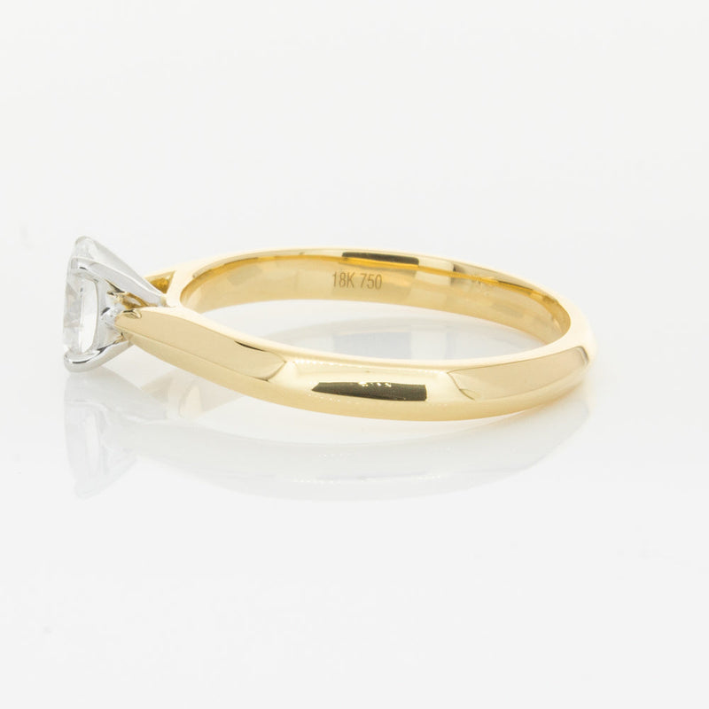 18ct Yellow Gold .50ct Oval Cut Diamond Venetian Ring-Ring-Walker & Hall