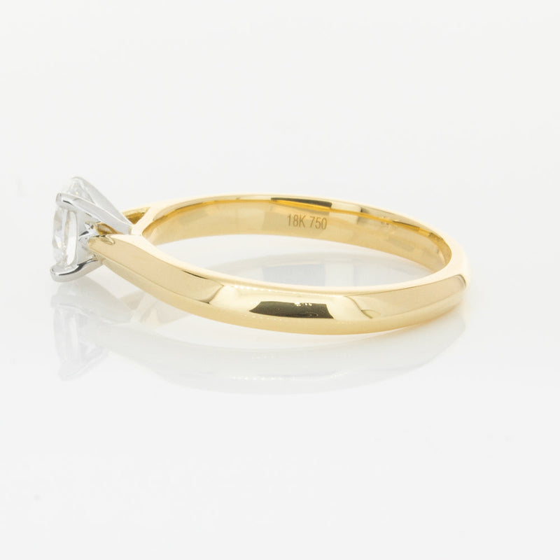 18ct Yellow Gold .50ct Oval Cut Diamond Venetian Ring-Ring-Walker & Hall