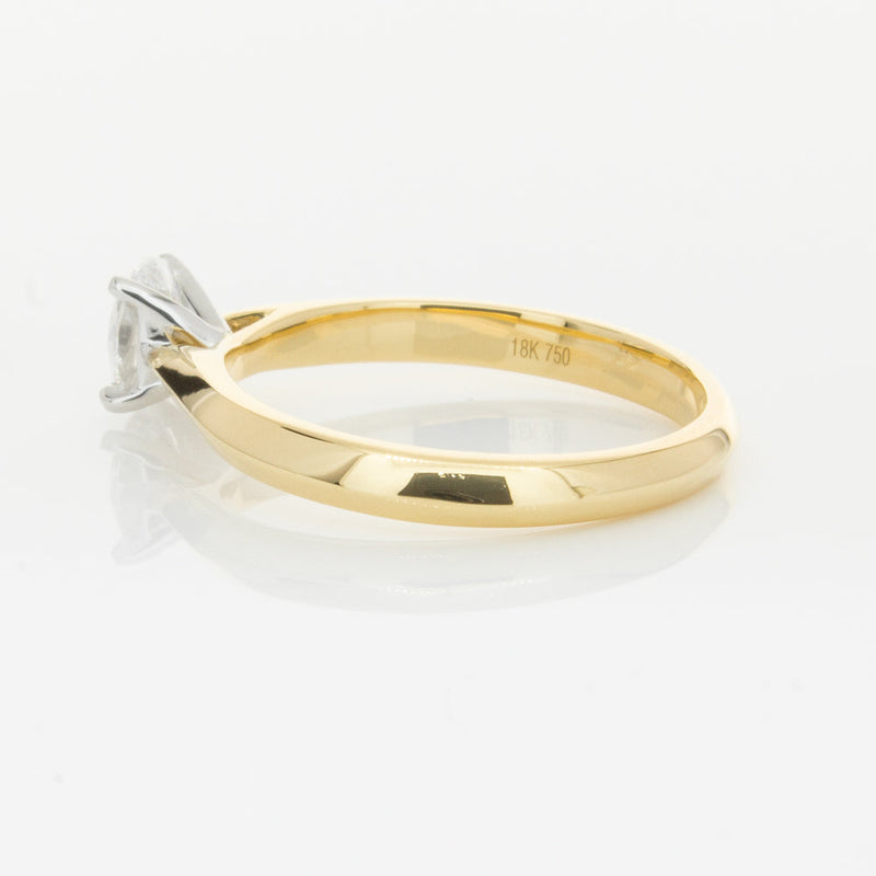 18ct Yellow Gold .50ct Oval Cut Diamond Venetian Ring-Ring-Walker & Hall