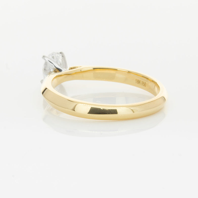 18ct Yellow Gold .50ct Oval Cut Diamond Venetian Ring-Ring-Walker & Hall