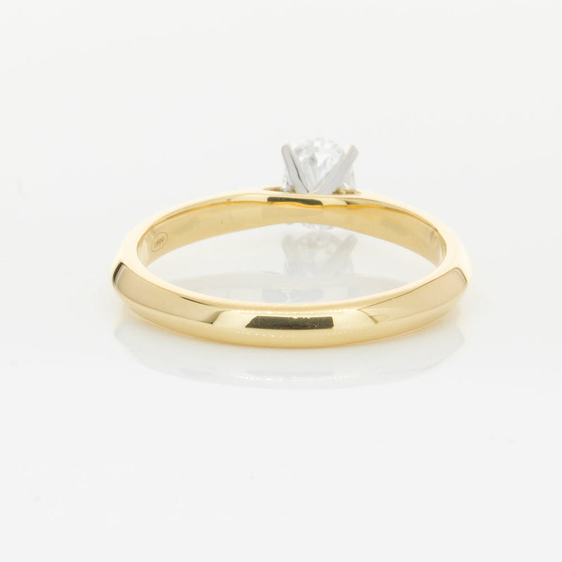 18ct Yellow Gold .50ct Oval Cut Diamond Venetian Ring-Ring-Walker & Hall