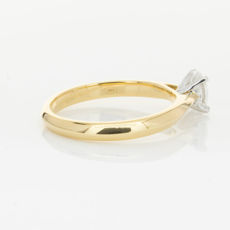 18ct Yellow Gold .50ct Oval Cut Diamond Venetian Ring-Ring-Walker & Hall