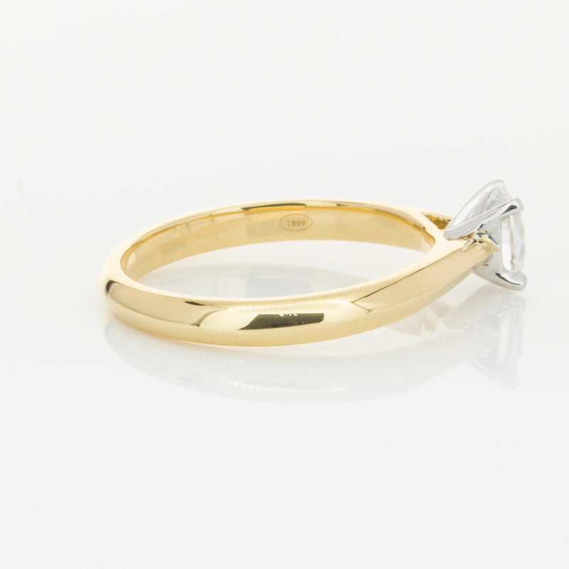 18ct Yellow Gold .50ct Oval Cut Diamond Venetian Ring-Ring-Walker & Hall