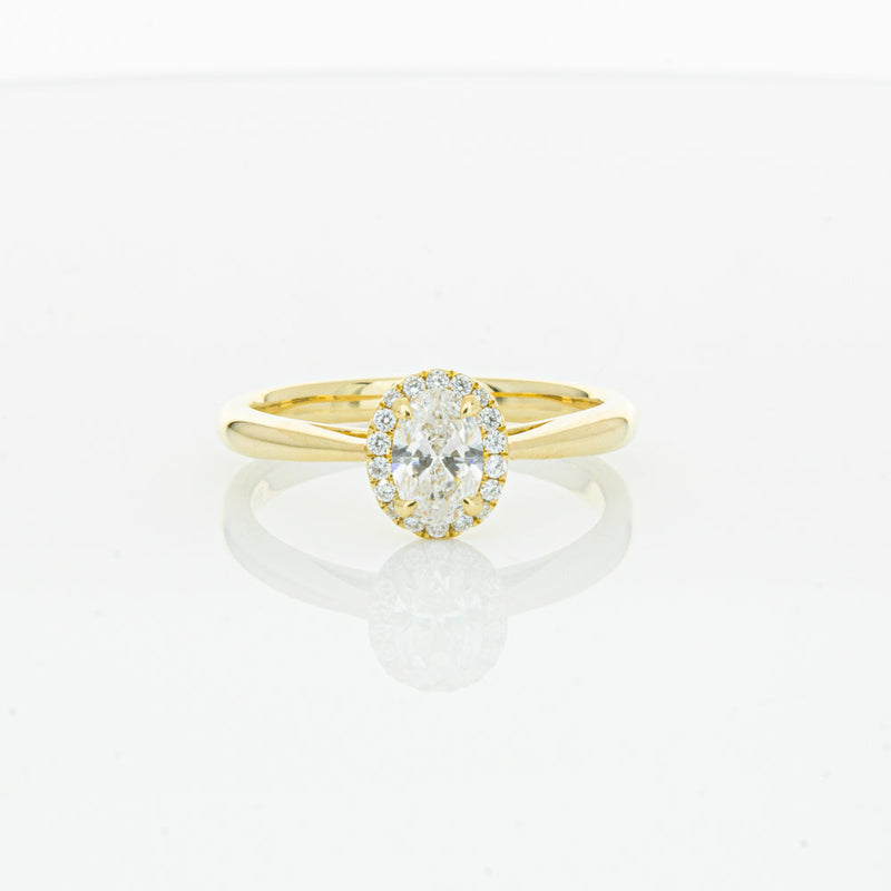 18ct Yellow Gold .51ct Oval Cut Diamond Nina Ring-Ring-Walker & Hall
