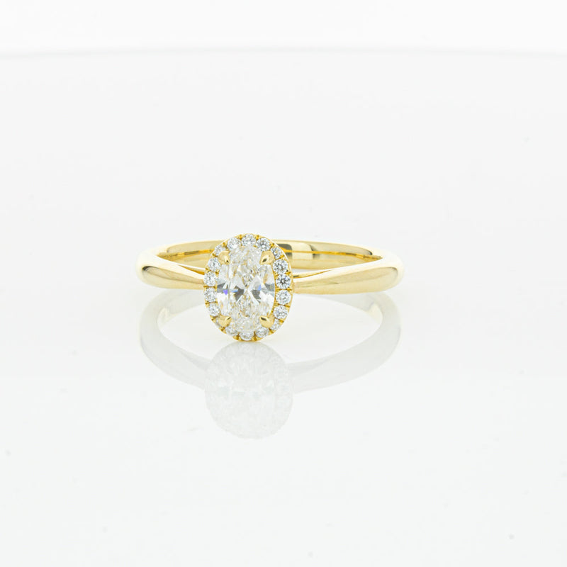 18ct Yellow Gold .51ct Oval Cut Diamond Nina Ring-Ring-Walker & Hall