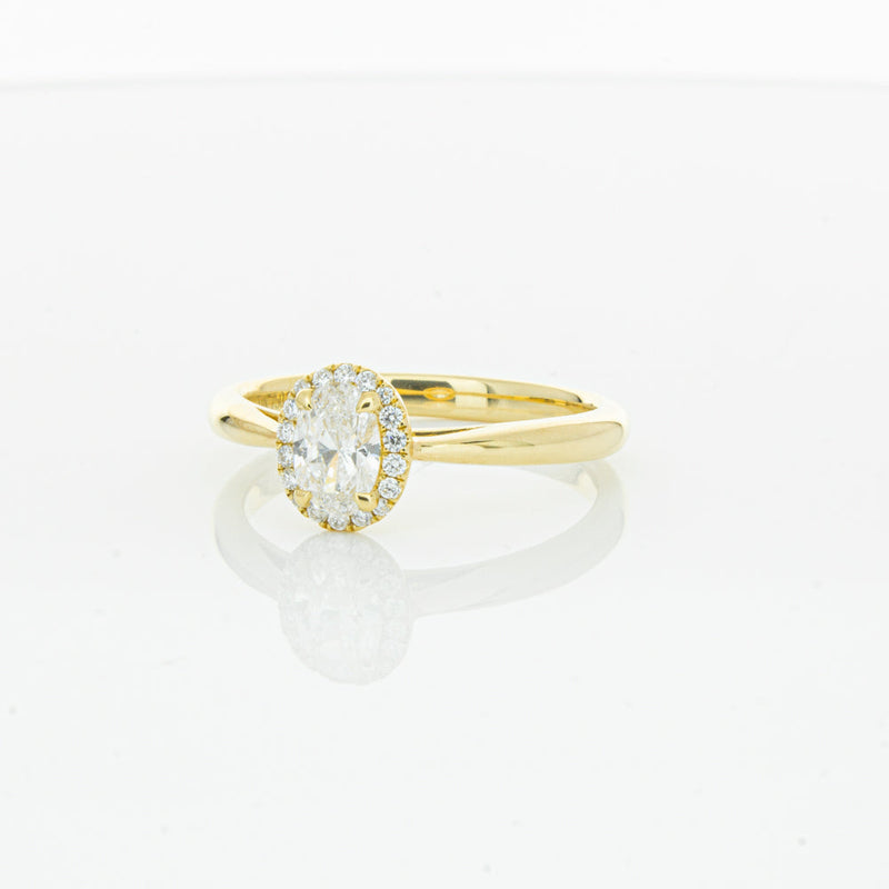 18ct Yellow Gold .51ct Oval Cut Diamond Nina Ring-Ring-Walker & Hall