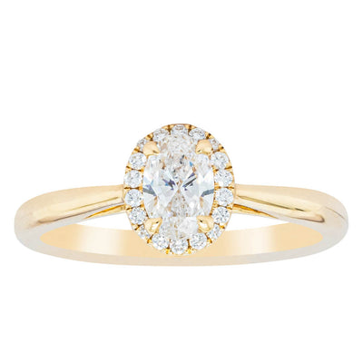 18ct Yellow Gold .51ct Oval Cut Diamond Nina Ring-Ring-Walker & Hall