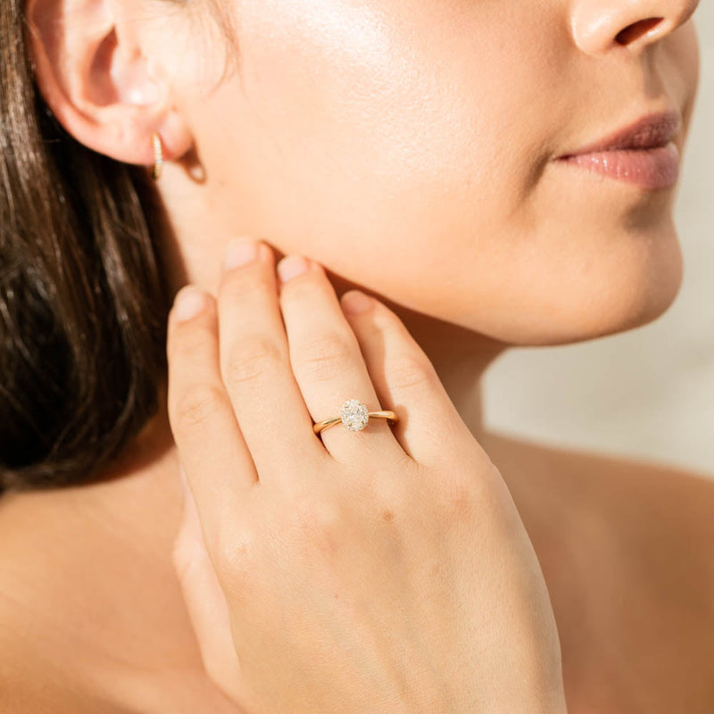 18ct Yellow Gold .51ct Oval Cut Diamond Nina Ring-Ring-Walker & Hall