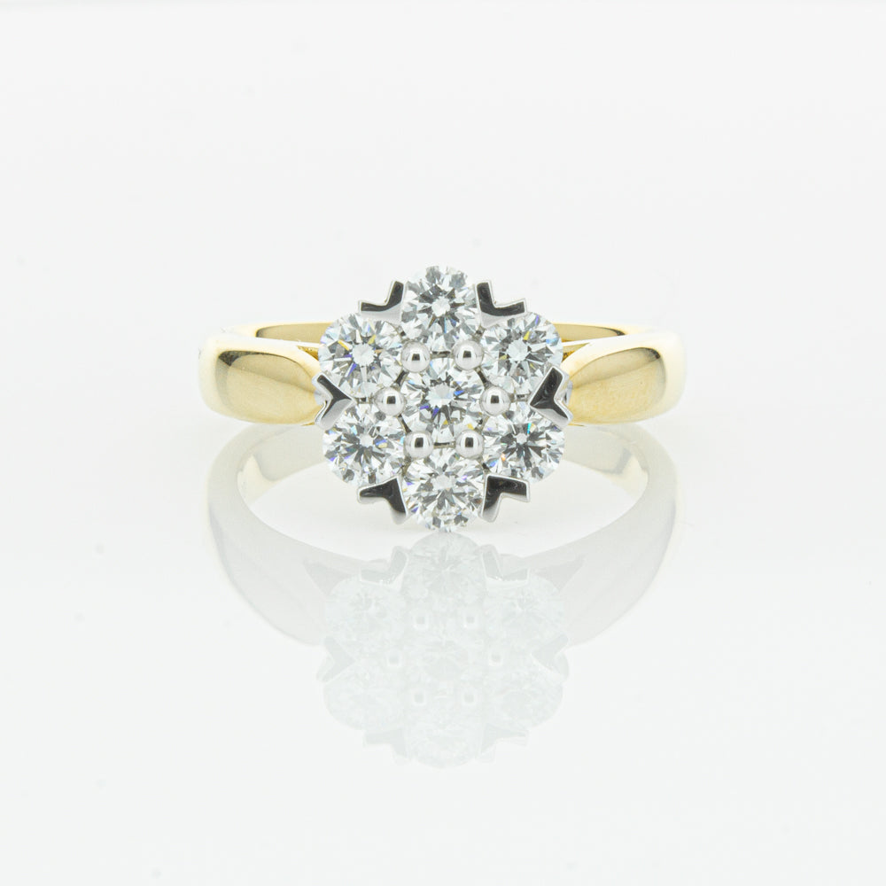 18ct Yellow Gold 1.20ct Diamond Lotus Ring-Ring-Walker & Hall