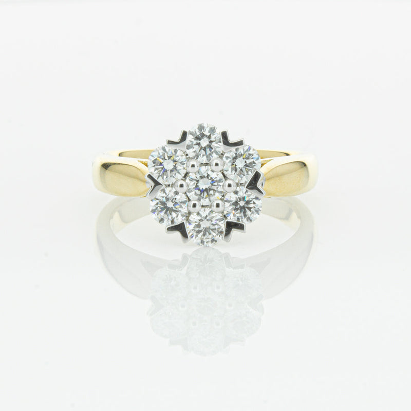 18ct Yellow Gold 1.20ct Diamond Lotus Ring-Ring-Walker & Hall