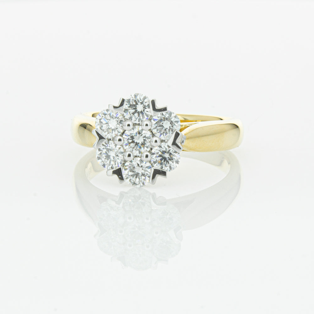 18ct Yellow Gold 1.20ct Diamond Lotus Ring-Ring-Walker & Hall