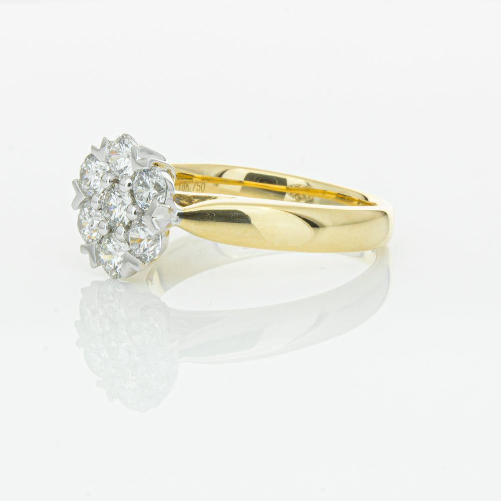 18ct Yellow Gold 1.20ct Diamond Lotus Ring-Ring-Walker & Hall