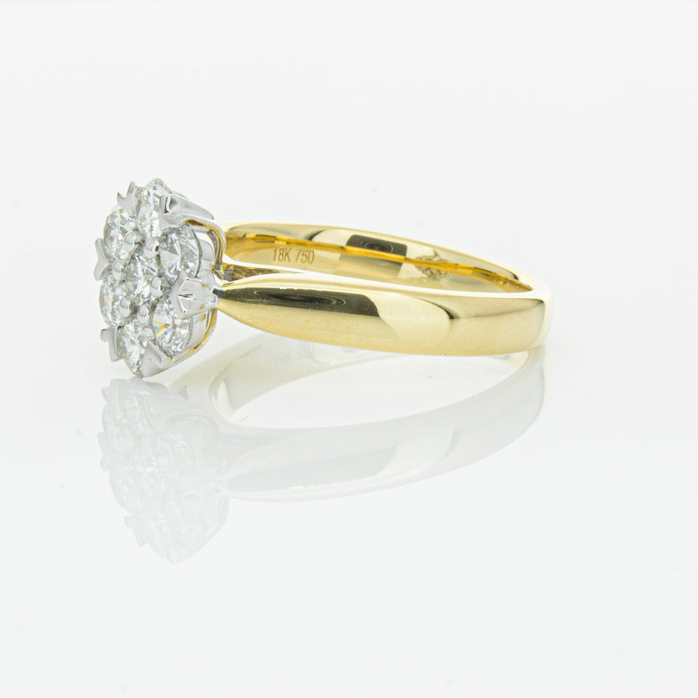 18ct Yellow Gold 1.20ct Diamond Lotus Ring-Ring-Walker & Hall