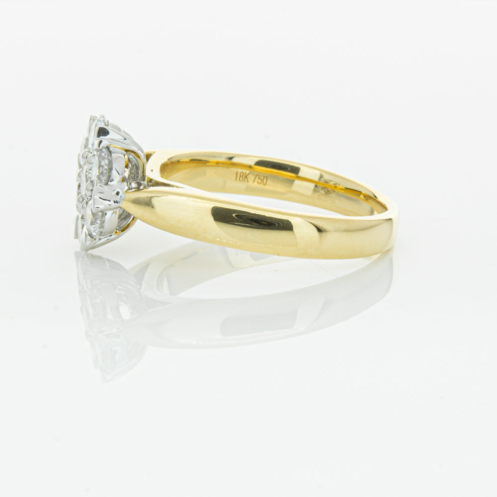 18ct Yellow Gold 1.20ct Diamond Lotus Ring-Ring-Walker & Hall