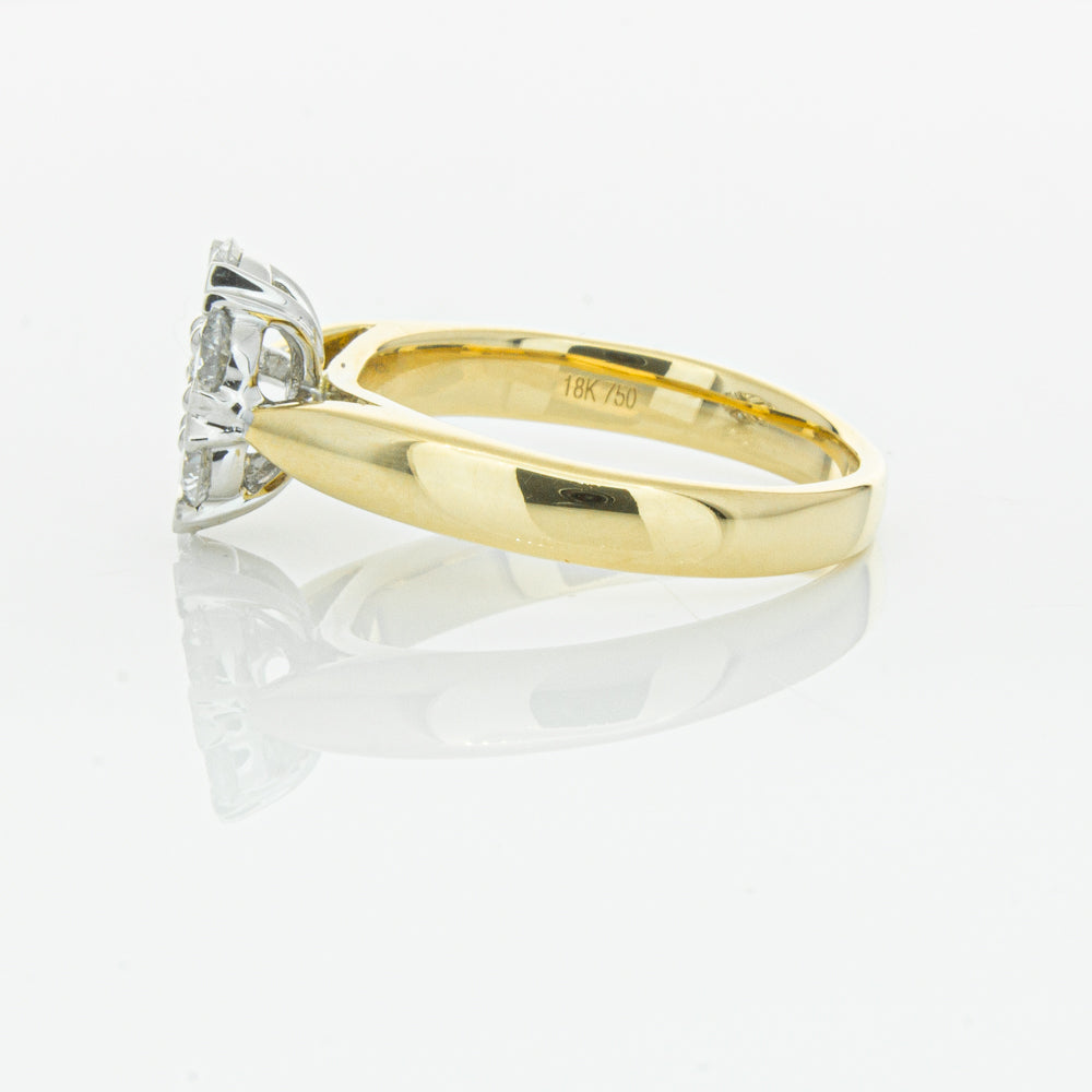 18ct Yellow Gold 1.20ct Diamond Lotus Ring-Ring-Walker & Hall