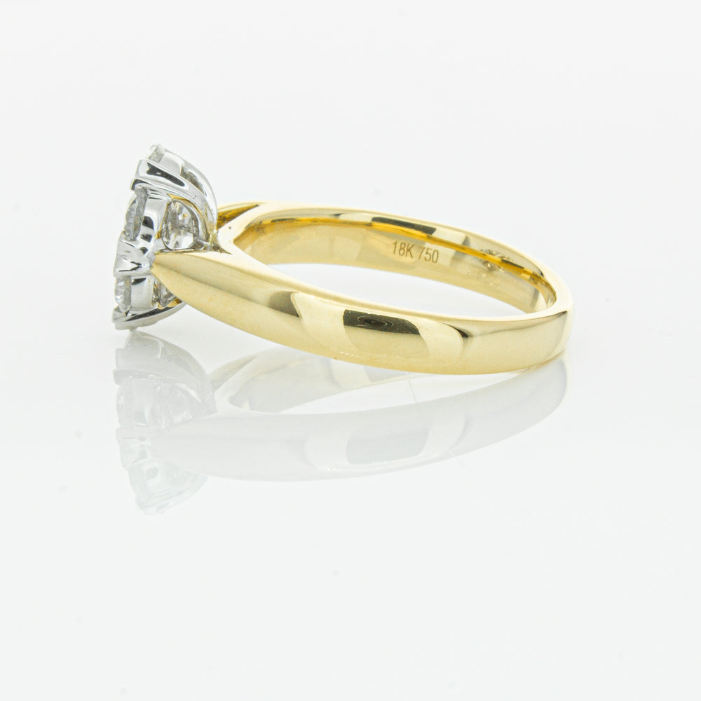 18ct Yellow Gold 1.20ct Diamond Lotus Ring-Ring-Walker & Hall
