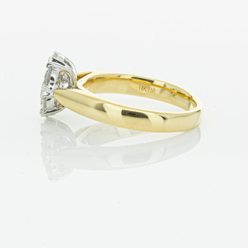 18ct Yellow Gold 1.20ct Diamond Lotus Ring-Ring-Walker & Hall