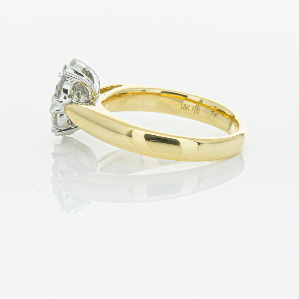 18ct Yellow Gold 1.20ct Diamond Lotus Ring-Ring-Walker & Hall