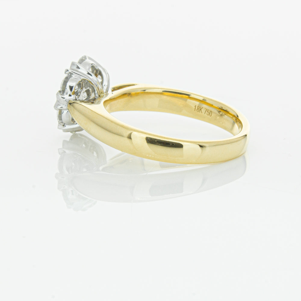 18ct Yellow Gold 1.20ct Diamond Lotus Ring-Ring-Walker & Hall