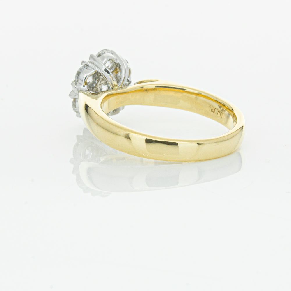 18ct Yellow Gold 1.20ct Diamond Lotus Ring-Ring-Walker & Hall