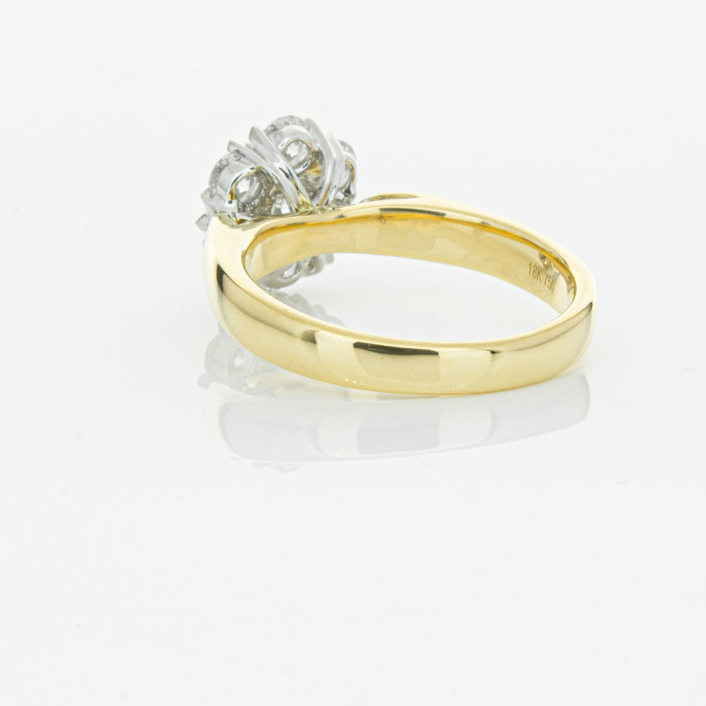 18ct Yellow Gold 1.20ct Diamond Lotus Ring-Ring-Walker & Hall