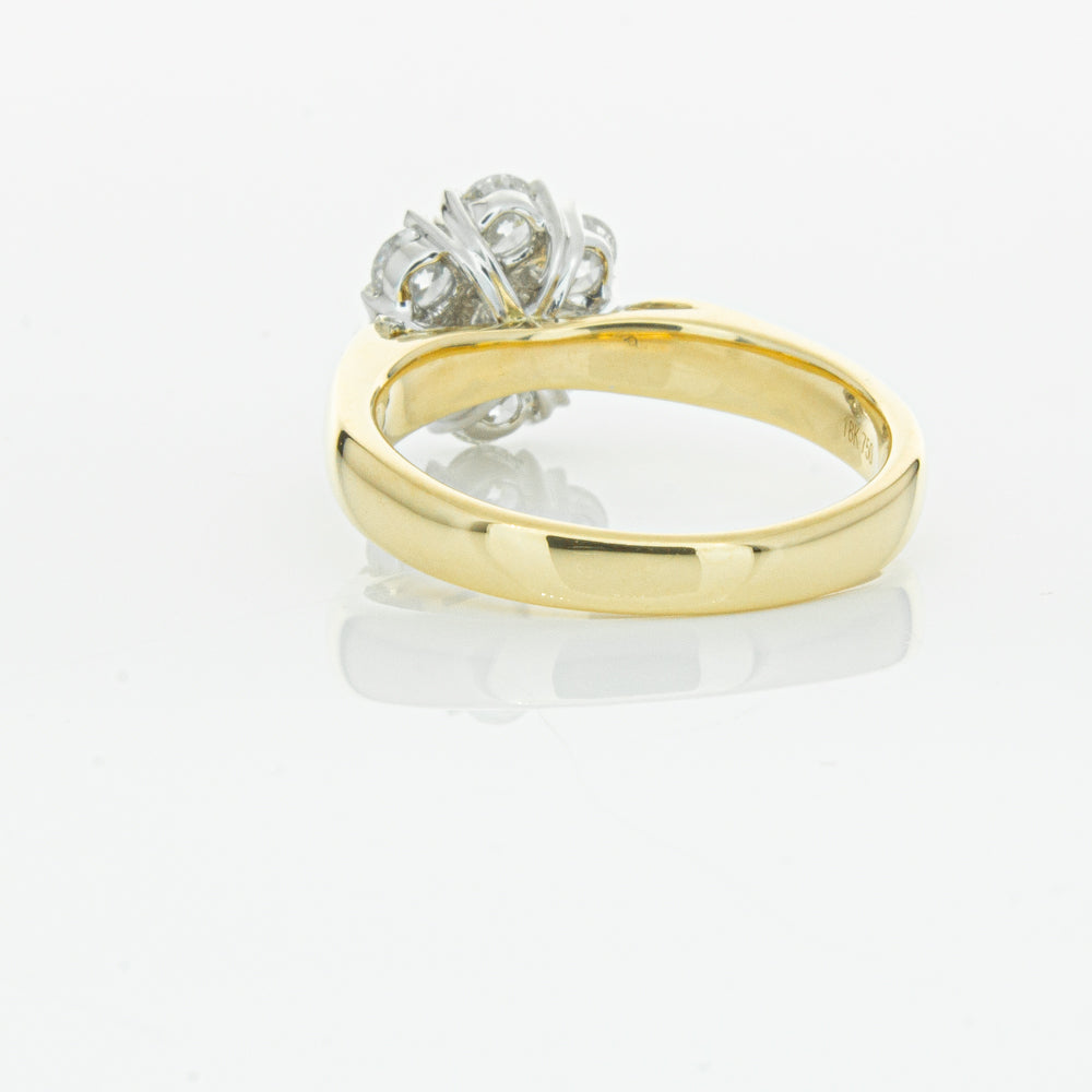 18ct Yellow Gold 1.20ct Diamond Lotus Ring-Ring-Walker & Hall