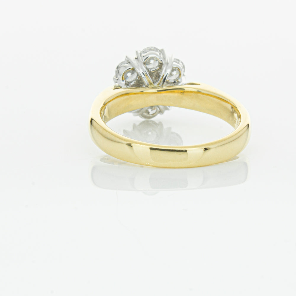 18ct Yellow Gold 1.20ct Diamond Lotus Ring-Ring-Walker & Hall