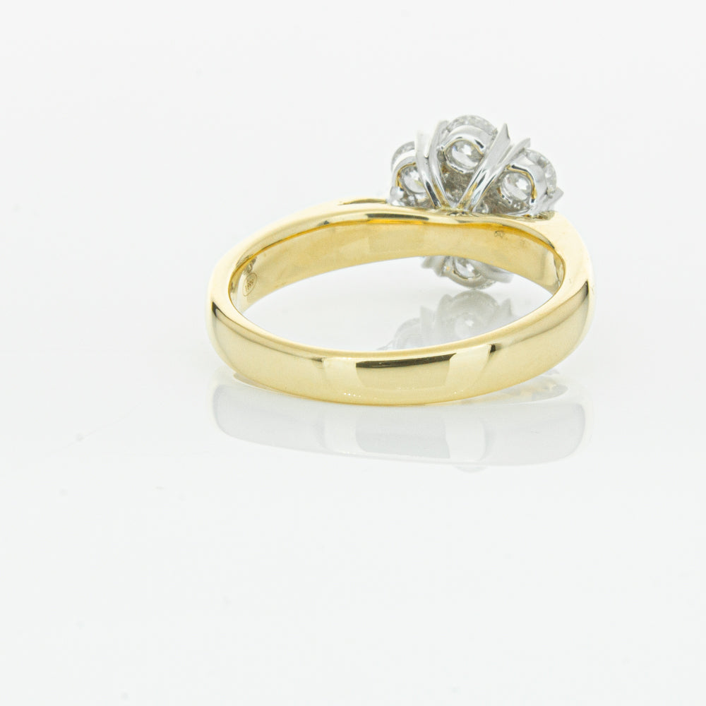18ct Yellow Gold 1.20ct Diamond Lotus Ring-Ring-Walker & Hall