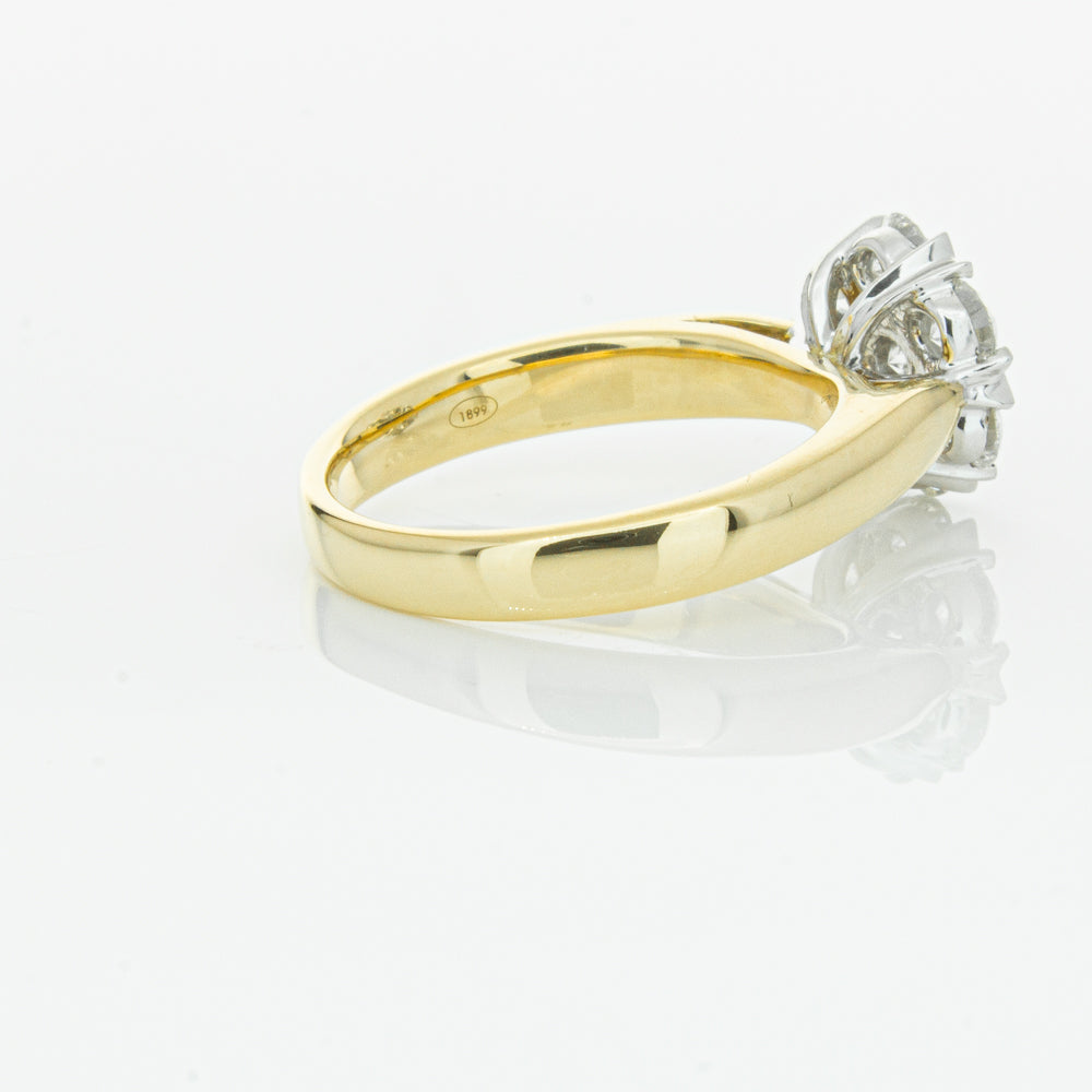 18ct Yellow Gold 1.20ct Diamond Lotus Ring-Ring-Walker & Hall