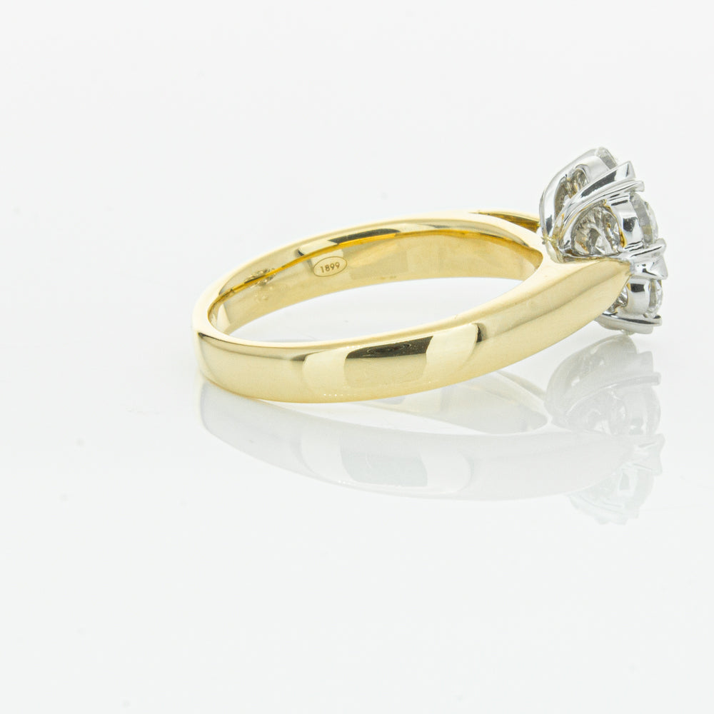 18ct Yellow Gold 1.20ct Diamond Lotus Ring-Ring-Walker & Hall