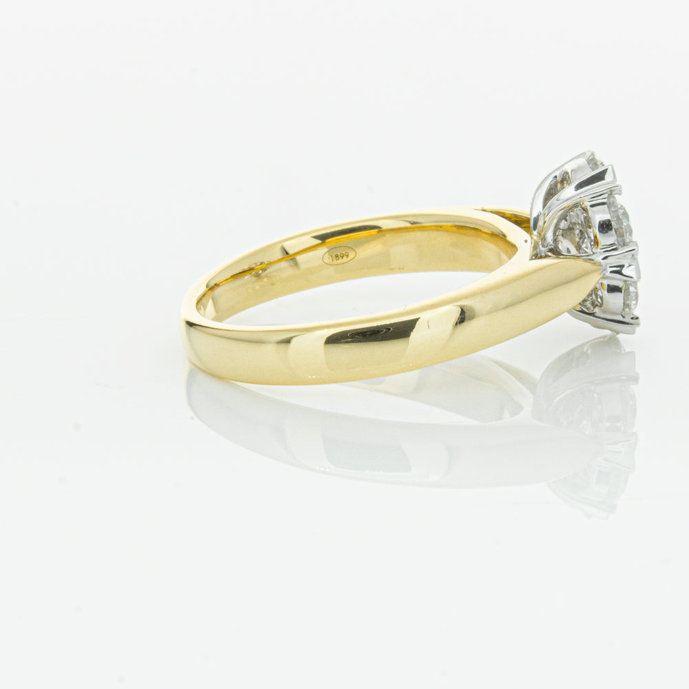 18ct Yellow Gold 1.20ct Diamond Lotus Ring-Ring-Walker & Hall