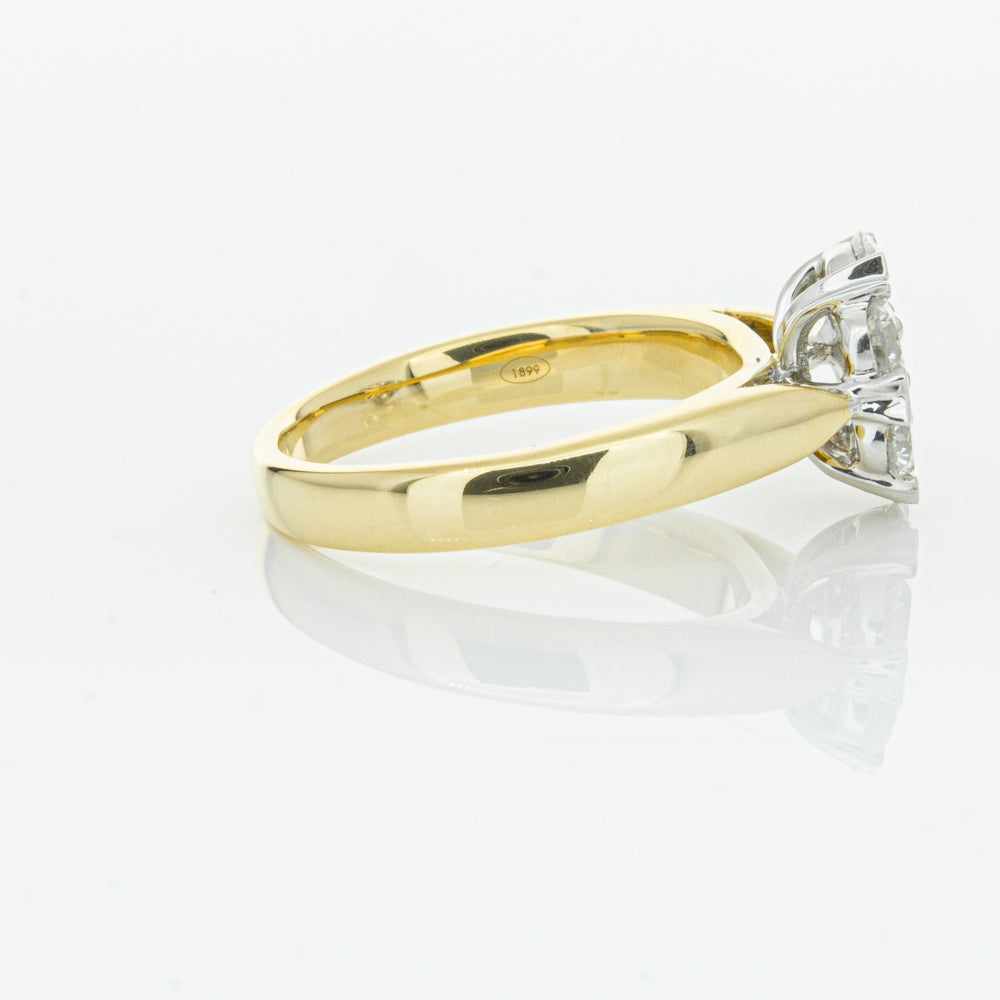 18ct Yellow Gold 1.20ct Diamond Lotus Ring-Ring-Walker & Hall
