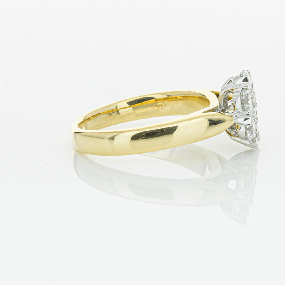 18ct Yellow Gold 1.20ct Diamond Lotus Ring-Ring-Walker & Hall