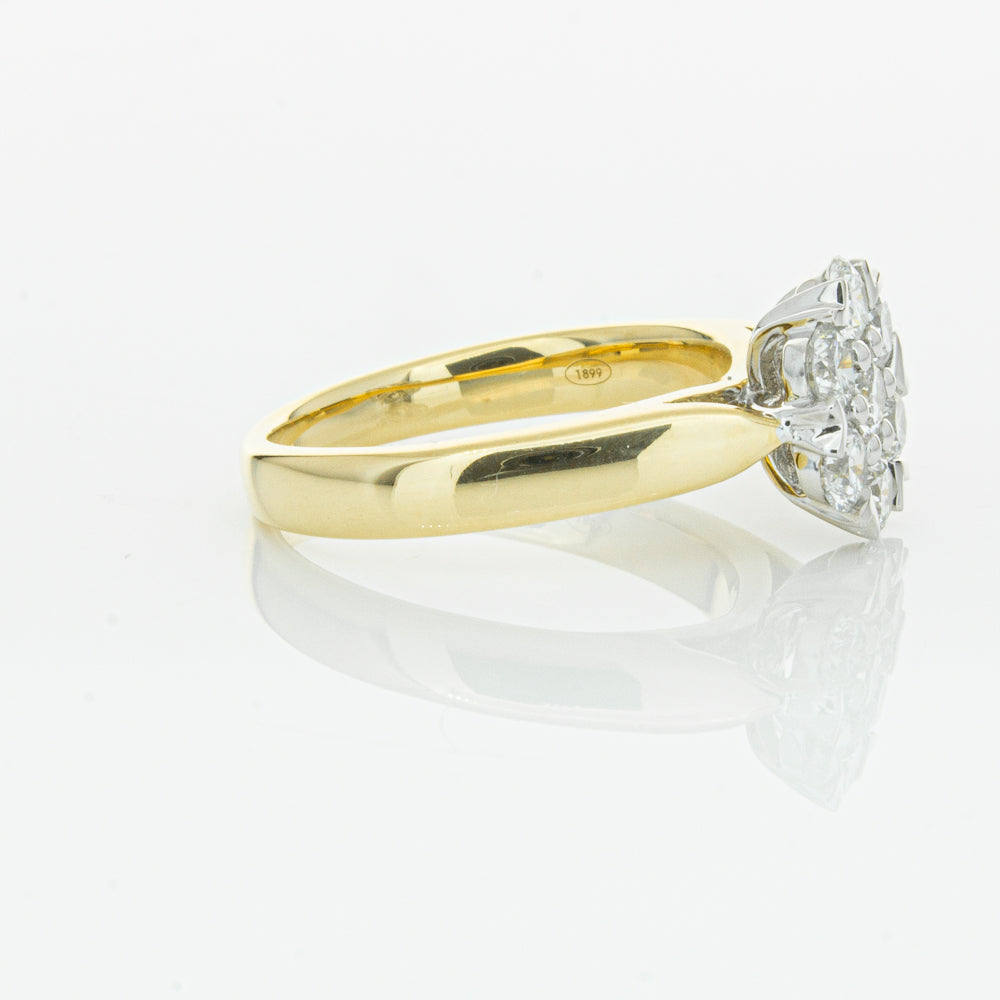 18ct Yellow Gold 1.20ct Diamond Lotus Ring-Ring-Walker & Hall