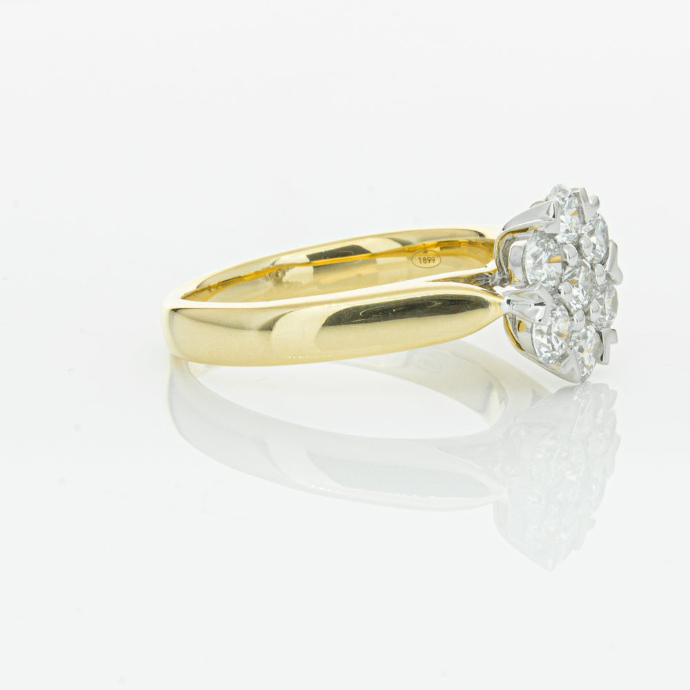18ct Yellow Gold 1.20ct Diamond Lotus Ring-Ring-Walker & Hall