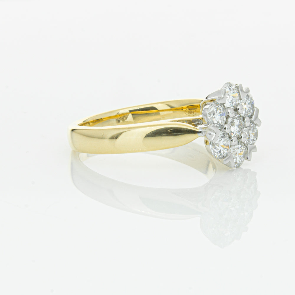 18ct Yellow Gold 1.20ct Diamond Lotus Ring-Ring-Walker & Hall