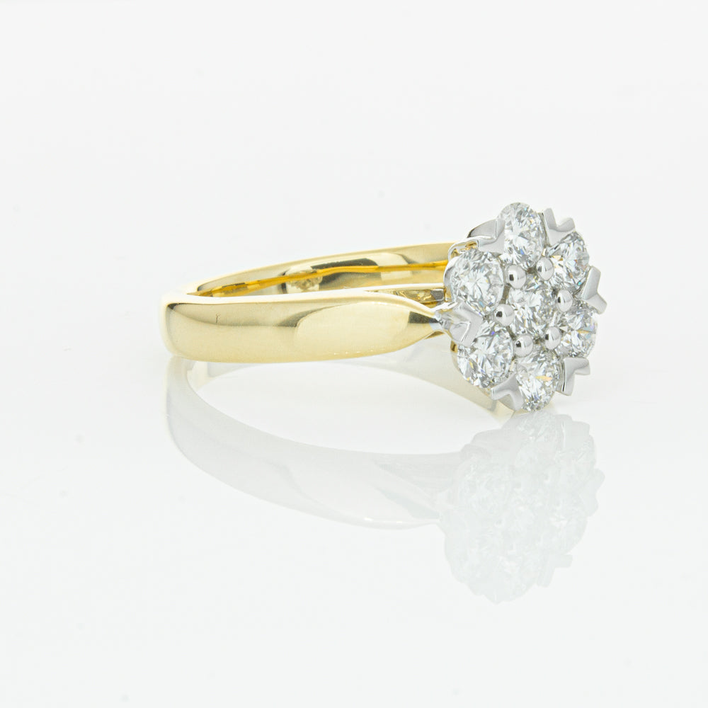 18ct Yellow Gold 1.20ct Diamond Lotus Ring-Ring-Walker & Hall