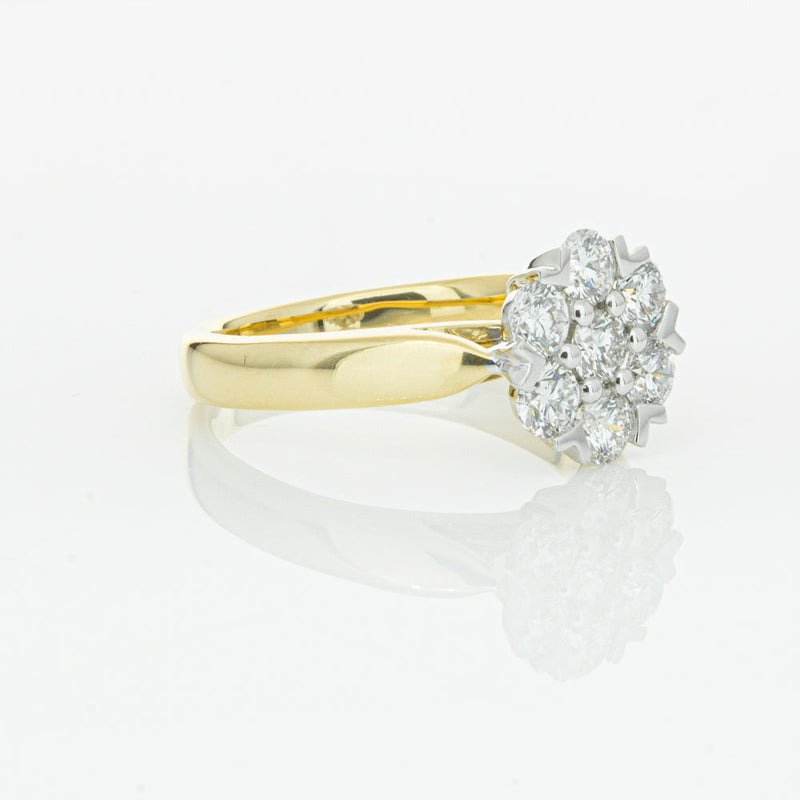 18ct Yellow Gold 1.20ct Diamond Lotus Ring-Ring-Walker & Hall