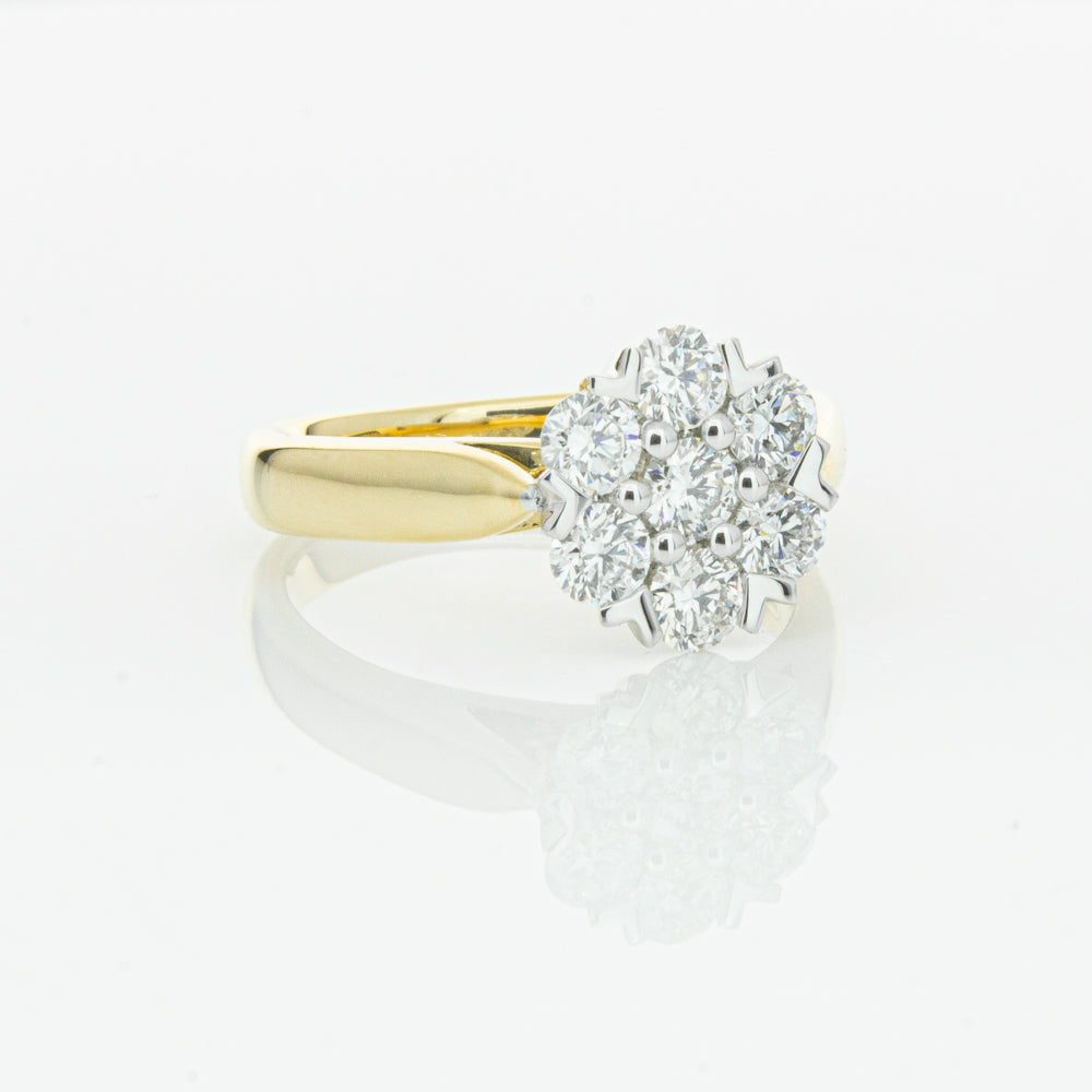 18ct Yellow Gold 1.20ct Diamond Lotus Ring-Ring-Walker & Hall