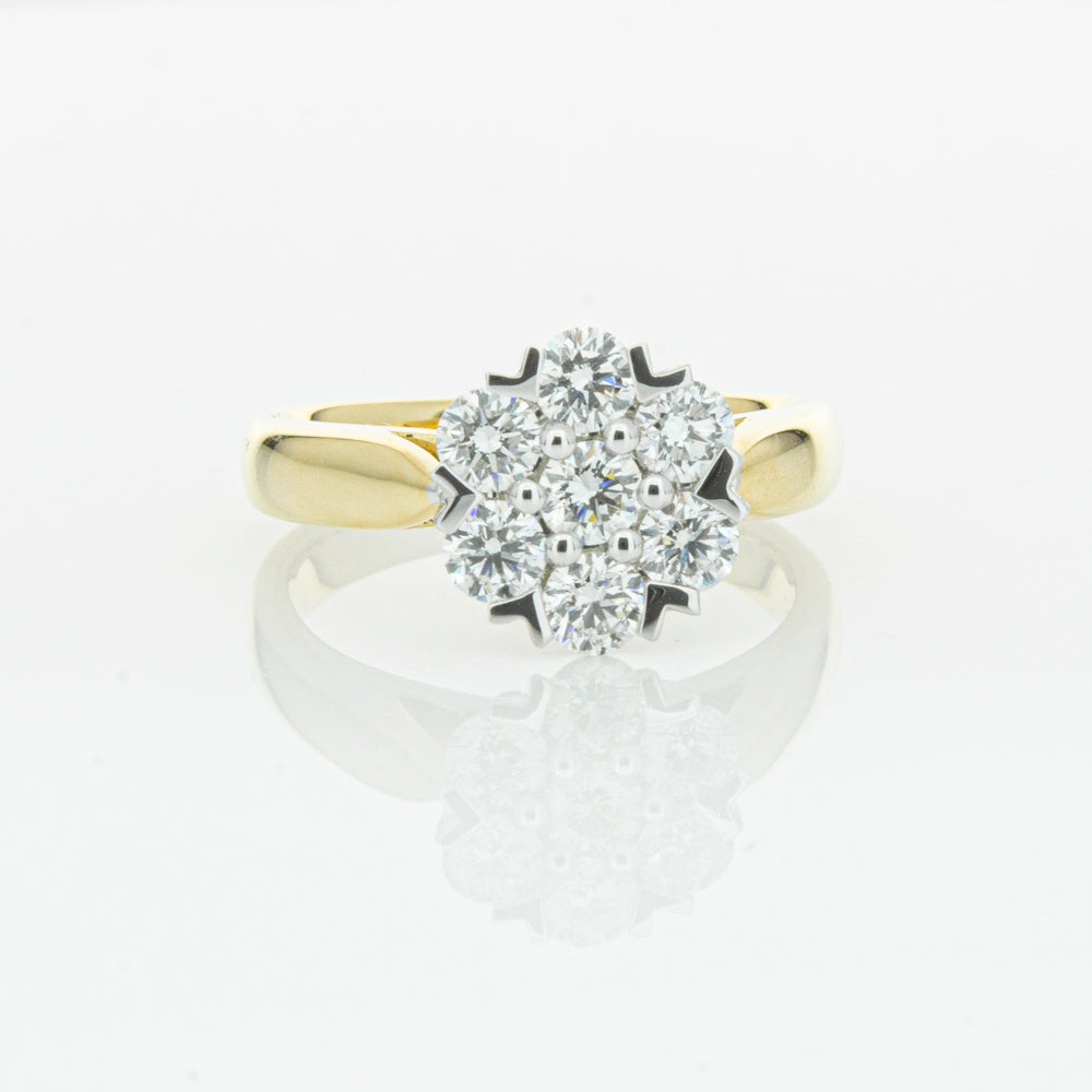 18ct Yellow Gold 1.20ct Diamond Lotus Ring-Ring-Walker & Hall