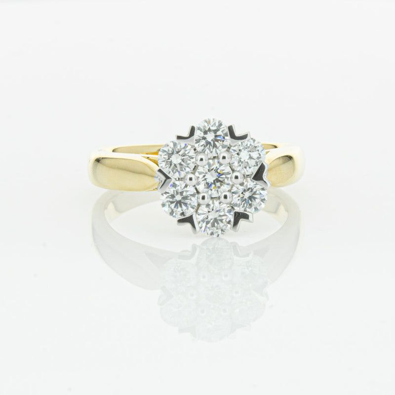 18ct Yellow Gold 1.20ct Diamond Lotus Ring-Ring-Walker & Hall