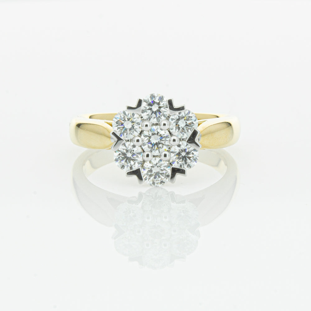18ct Yellow Gold 1.20ct Diamond Lotus Ring-Ring-Walker & Hall