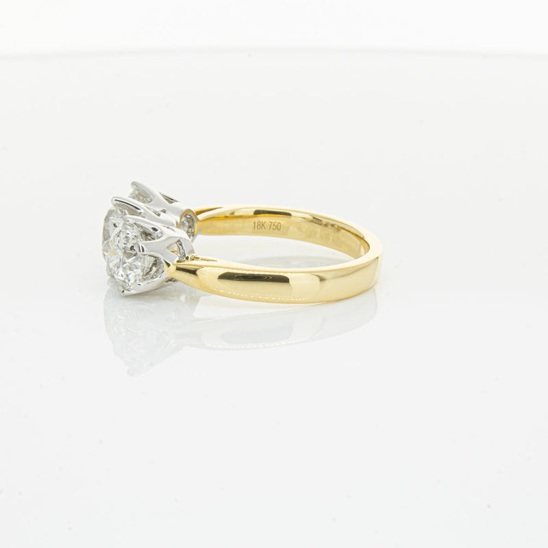 18ct Yellow Gold 3.03ct Diamond Trilogy Ring-Ring-Walker & Hall