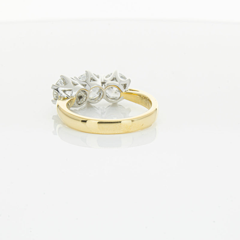 18ct Yellow Gold 3.03ct Diamond Trilogy Ring-Ring-Walker & Hall