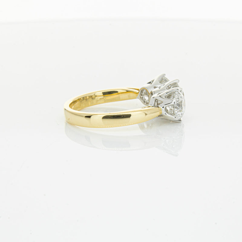 18ct Yellow Gold 3.03ct Diamond Trilogy Ring-Ring-Walker & Hall