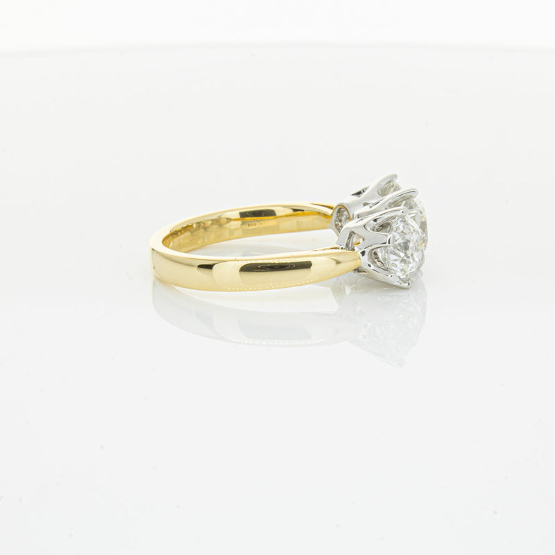 18ct Yellow Gold 3.03ct Diamond Trilogy Ring-Ring-Walker & Hall
