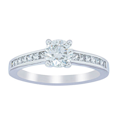 18ct White Gold .70ct Diamond Riviera Ring-Ring-Walker & Hall