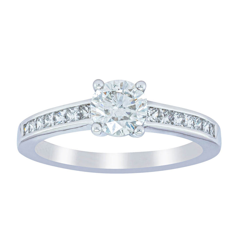 18ct White Gold .70ct Diamond Riviera Ring-Ring-Walker & Hall