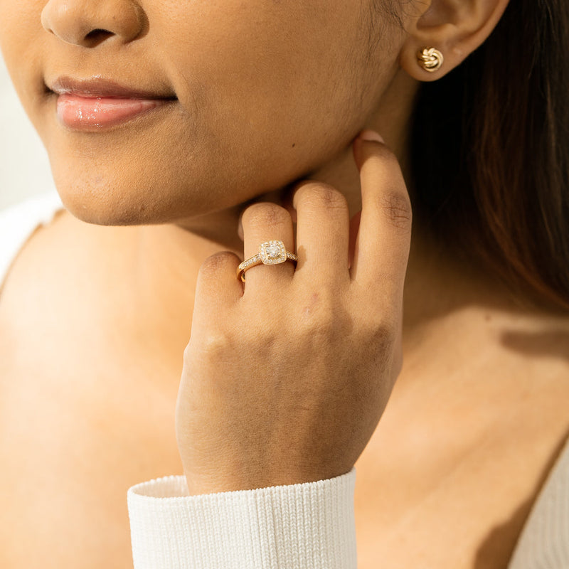 18ct Yellow Gold .45ct Diamond Aurora Ring-Ring-Walker & Hall